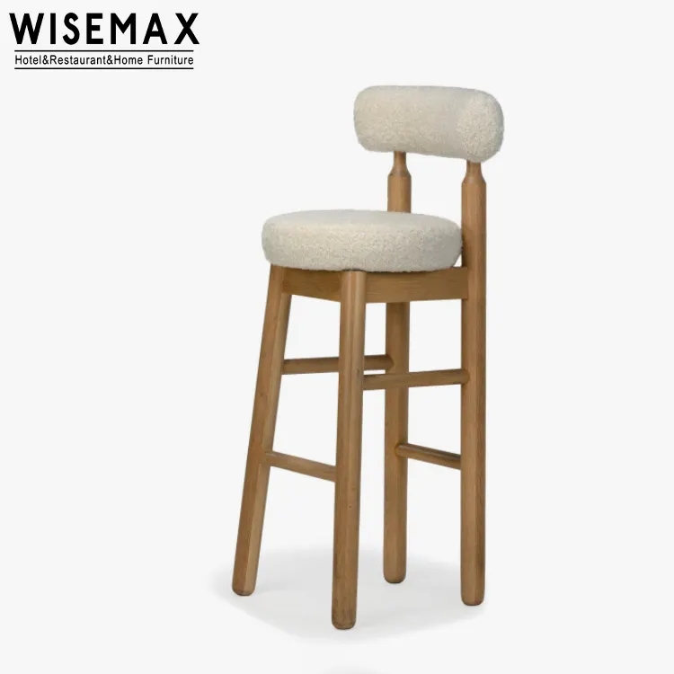 WISEMAX الأثاث الحديثة طاولة بار و كرسي مجموعة الأثاث خشب متين عالية مسند الظهر لينة بوكل نسيج المفروشات كرسي استقبال