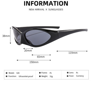 Gafas de Sol Steampunk Nuevas al por Mayor para Mujer, Gafas de Sol UV para Exteriores, Gafas de Sol Explosivas para Hombre, Gafas de Sol Personalizadas con Logotipo - Product Image 2