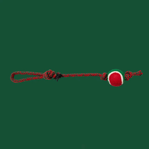 Jouet à mâcher pour chien en corde de Noël écologique, vert et rouge, interactif, pour l'intérieur et l'extérieur, en corde de coton - Product Image 1