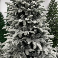 Sapin de Noël floqué en PE et PVC de qualité supérieure, branches pleines, pin dense, pour décoration intérieure et extérieure, réutilisable