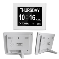 Kalender elektronik Digital jam hari Alarm-8 "tampilan besar berubah warna untuk gangguan penglihatan & tripod meja & dinding dapat dipasang