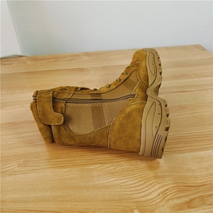 รองเท้าบูทหนังวัวสีน้ำตาลดำ TSB13 แบบยุทธวิธี พร้อมปลอกหุ้มแบบอ็อกซ์ฟอร์ดที่ระบายอากาศได้ดี รองเท้าบูทต่อสู้น้ำหนักเบาแบบคลาสสิกทรงสูง - Product Image 5