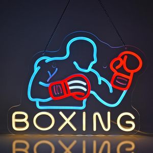Boxing Letreros Neon LED indoor hanging ambient light shop <b>sign</b> wall decoration light entrance indicator light luminous <b>sign</b> - Product Image 1