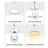 Plafonnier pour maison intelligente compatible Apple HomeKit, 12W, spectre complet CCT, spot encastré, downlight LED intelligent Matter