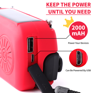 Venta al por mayor Estilos calientes Batería recargable Portátil Autoalimentado Dynamo SOS Alarma Emergencia Solar Manivela <span class=keywords><strong>Linterna</strong></span> Clima B - Product Image 2