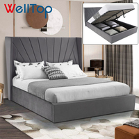 Gran oferta de accesorios para muebles, mecanismo de cama de elevación de Gas de tamaño completo, marco de cama de almacenamiento, marco de cama de Metal con soporte de listones de madera