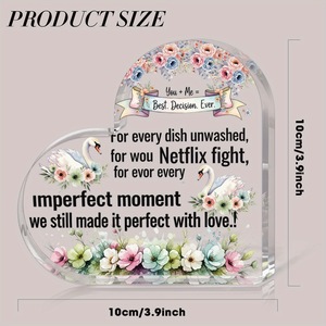 1 plaque en acrylique en forme de cœur avec des citations d'amour et des phrases romantiques inspirées de <span class=keywords><strong>Netflix</strong></span> - Product Image 4