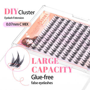 Nuevos diseños de pestañas postizas prepegadas de larga duración Press and <span class=keywords><strong>Go</strong></span> on Fluffy <span class=keywords><strong>Lash</strong></span> Venta al por mayor Diy Lashes Cluster - Product Image 6