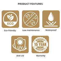 Auuan écologique patio terrasse balcon jardin carreaux de sol bois plastique composite emboîtement extérieur wpc terrasse bricolage carreaux