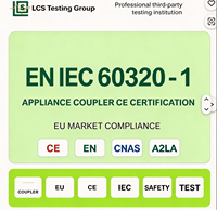 Certification de sécurité CE EN IEC 60320-1, service de conformité CE UE pour les rapports d'essai des coupleurs d'alimentation C13, C14, C7