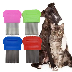 犬の世話用ステンレス鋼ペットヘアコームブラシノミやニットコームを除去するためのシラミコーム - Product Image 2