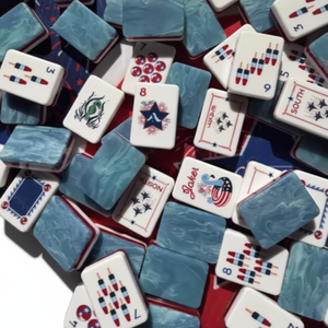 Stock US 250 Size 3 Layer Pearl Christmas American Mahjong Set 160Pcs Interlayer Carved Luxury Pearlescent Acrylic Holiday - Product Image 6
