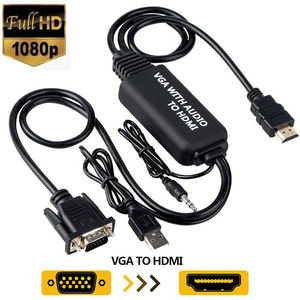 Adaptateur VGA VERS <span class=keywords><strong>HDMI</strong></span> Câble Audio pour Connecter Vieux PCLaptop avec une Sortie VGA à Nouveau Moniteur D'affichage - Product Image 3