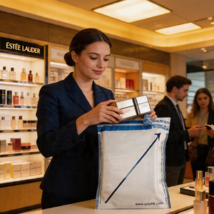 Sacs de dépôt bancaires personnalisés à double poche inviolables en LDPE avec fermeture éclair et sceau de sécurité anti-effraction, numérotés - Product Image 6