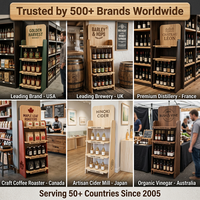 Présentoir de sol en bois personnalisé à 4 niveaux pour bières et boissons, étagère de point de vente avec logo pour brasserie, magasin de bouteilles, promotion POP