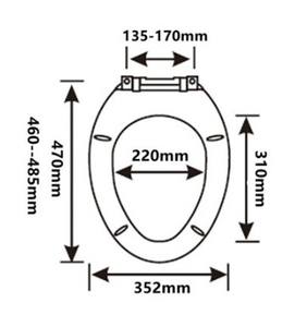 Asiento de Inodoro de Plástico PP en Forma de V <span class=keywords><strong>para</strong></span> Baño, con <span class=keywords><strong>Tapa</strong></span> y Bisagras de Cierre Suave - Product Image 6