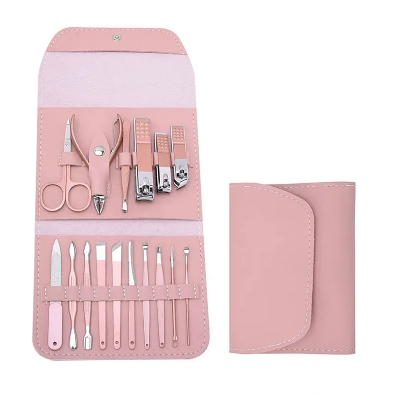Custom Design 16PCS Deluxe Multi-Functional Nail Care Set Portable Adult Grooming Kit Manicured Foot Hand Care Kit