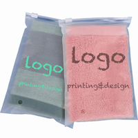 Sacs d'emballage en plastique éco-conscients GRS pour vêtements sac à fermeture éclair fermeture éclair PE t-shirt sac givré fermeture éclair poly-sacs