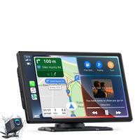 Moniteur miroir 9 pouces, Mirrorlink sans fil, Carplay, Android Auto, caméra embarquée compatible Bluetooth, haut-parleur intégré, écran tactile HD