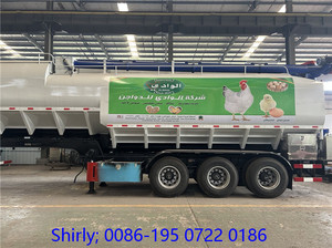 ระบบเจาะ60cbm ไฮดรอลิก Tri-axle รถเทรลเลอร์เลี้ยงห่านไก่ปศุสัตว์ - Product Image 2