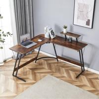 Bureaux pliables en forme de L avec coin pour ordinateur portable en bois mobile moderne et personnalisé pour la maison et le bureau directement à l'usine