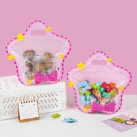Sac d'emballage à fond carré en forme d'étoile Transparent mignon pour sac en plastique de cadeau d'anniversaire de biscuit de bonbons