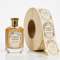 Étiquettes personnalisées en feuille d'or sur rouleau, autocollants résistants à l'alcool et imperméables pour bouteilles de parfum de luxe et marques haut de gamme