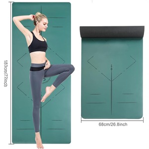 Esterilla de yoga de caucho natural PU, gruesa y ancha, antideslizante de doble cara, para hombres y mujeres, para entrenamiento físico y danza. - Product Image 1