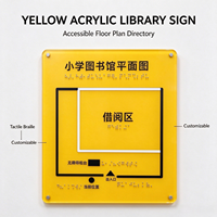 Plaque de navigation tactile personnalisable en acrylique pour plan de l'agencement accessible et guide de signalisation Braille pour écoles et bibliothèques publiques