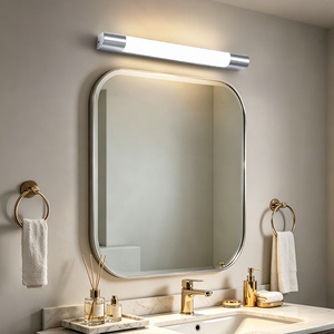 Modern LED Wall Lamp Stainless Steel Acrylic <b>Shade</b> 420mm 12W Warm White <b>Bathroom</b> <b>Light</b> Minimalist Design IP44 Waterproof - Product Image 4