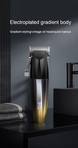 <span class=keywords><strong>Tondeuse</strong></span> à cheveux professionnelle à lame en T pour hommes, sans fil et rechargeable, avec poignée en acier, outil de beauté tranchant - Product Image 2