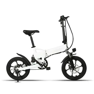 250W Motor tek hız 16 inç lastik 36V lityum pil OEM katlanır bisiklet Ultra hafif taşınabilir Ebike Mini elektrikli E yağ bisikleti