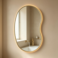 Miroir de salle de bain intelligent mural à commande tactile rotative, éco-responsable, avec cadre en alliage d'aluminium moderne et LED