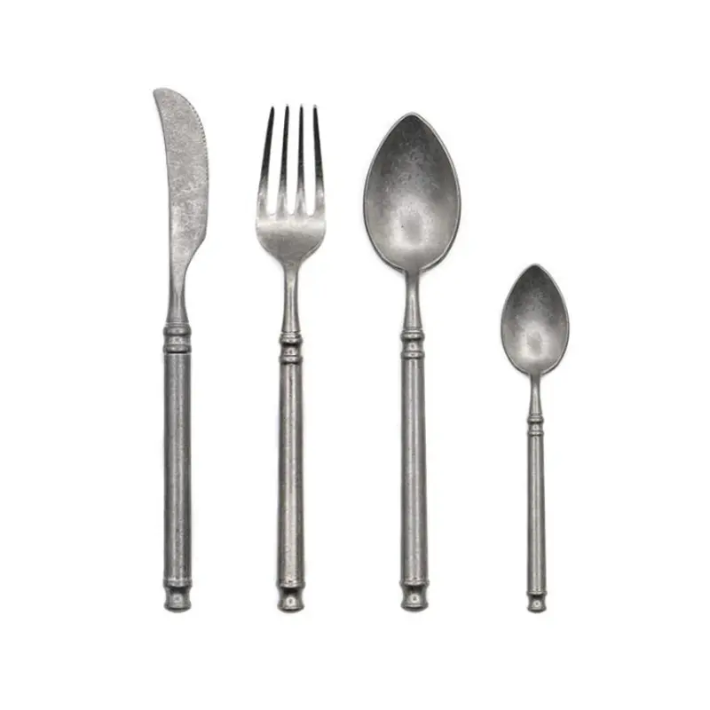 Solhui Baguette Vintage Bestek Set Roestvrij Stalen Mes Salade Server Vork En Lepel Bestek