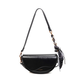 Sac à bandoulière demi-lune vintage en PU marron léger avec fermeture magnétique pour femme - Product Image 2
