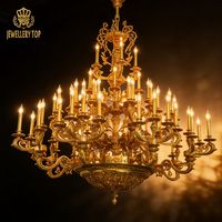 Lustre suspendu en bronze de luxe au design classique européen, style antique français en laiton