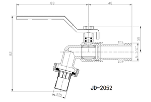 Robinet de lavabo mural en laiton <span class=keywords><strong>NPT</strong></span> <span class=keywords><strong>1</strong></span>/2" 3/<span class=keywords><strong>4</strong></span>" avec poignée en acier moderne et vanne à boisseau sphérique pour le marché sud-américain - Product Image 3