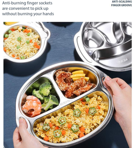 <span class=keywords><strong>Plateau</strong></span> alimentaire divisé en acier inoxydable 316, plusieurs compartiments pour enfants, tout-petits, adultes - Utilisation en maternelle, <span class=keywords><strong>cantine</strong></span>, restaurant - Product Image 3