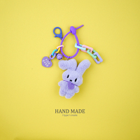 Nouveau coréen en forme de coeur mignon Super doux en peluche zodiaque lapin porte-clés pendentif Ins vent sac voiture suspendu ornement