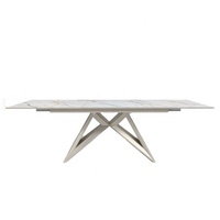 Ensemble de Table à manger moderne pliable et extensible, mobilier italien de luxe, 6 chaises, pierre frittée, céramique, marbre