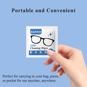 OEM 200 Pcs/Box Eco-Friendly Pre-moistened Lens Cleaning <strong>Wipes</strong> Wet Cleansing <strong>Wipes</strong> for Screen and Glasses - Product Image 2