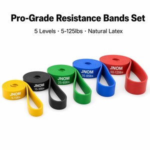 Juego de Bandas de Resistencia de Látex Natural JNOM Anti-Snap de Bajo Olor, Bandas Elásticas de 5 Niveles para Entrenamiento Seguro - Product Image 5