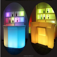 Meuble de comptoir de bar portable en plastique avec Led/barre mobile à Led droite comptoir de bar moderne étanche à vendre