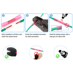 50/100/250pcs nhiệt thu nhỏ Butt dây nối <span class=keywords><strong>Kit</strong></span> cách điện không thấm nước Dây Điện uốn thiết bị đầu cuối Butt Splice - Product Image 3