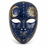 Masque facial complet en plastique personnalisé avec motif du zodiaque céleste, accessoire de costume pour adulte pour Halloween et soirées cosplay