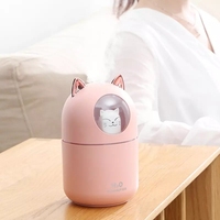 Humidificateur de table 300 ml USB avec lumière douce effet coucher de soleil, diffuseur d'arômes pour voiture