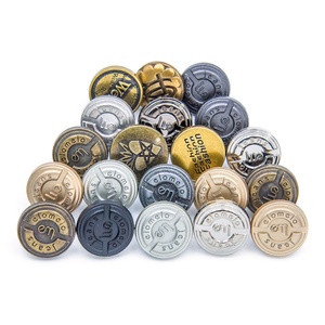 Plating Zamak Zinc Alloy Pants 15mm 17mm Metal Clothes Custom logo and Rivets Jeans Denim <b>Buttons</b> for Clothes Jeans Denim - Product Image 5