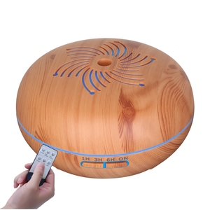 Humidificateurs ultrasoniques pour maison intelligente, lumière nocturne 7 couleurs, diffuseur d'arômes 500 ml, diffuseur d'<span class=keywords><strong>air</strong></span> à grain de bois avec certification CE RoHS - Product Image 1