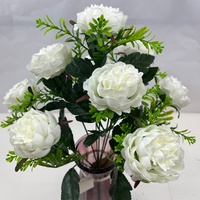 Buket Bunga Peony Buatan, Kepala Bunga Peony Sutra Palsu untuk Dekorasi Pernikahan dan Rumah