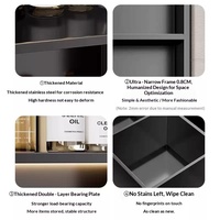Maßgefertigtes 304 Edelstahl Badezimmer-Aufbewahrungsregal Eingelassene Dusch-Nische Eckmontage Toilettenartikel-Regal mit LED-Beleuchtung